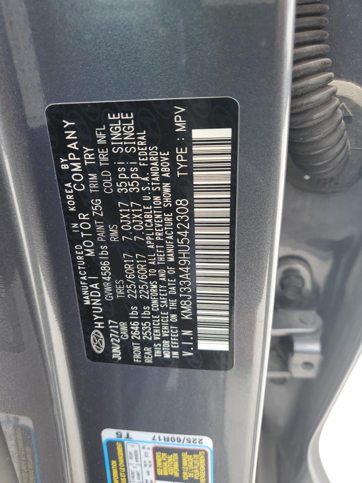 KM8J33A49HU542308 2017 Hyundai Tucson Limited