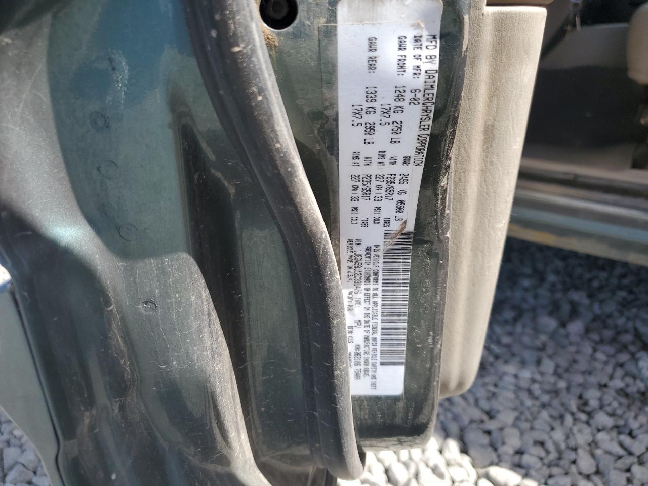 1J8GW58J12C331476 2002 Jeep Grand Cherokee Limited