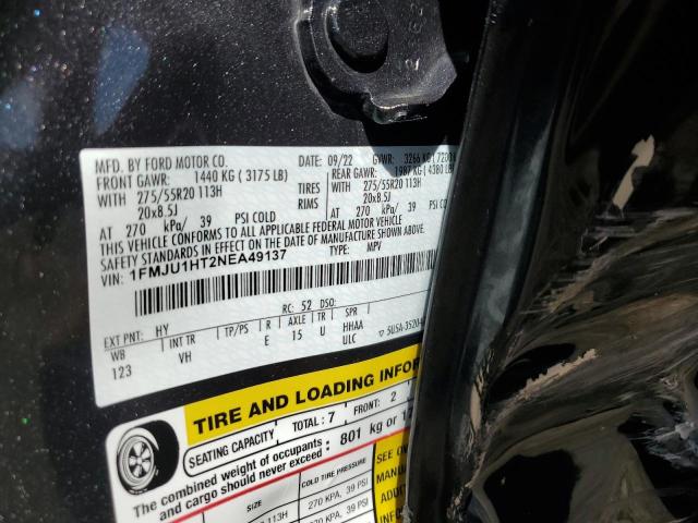 2022 Ford Expedition Xlt VIN: 1FMJU1HT2NEA49137 Lot: 60384044