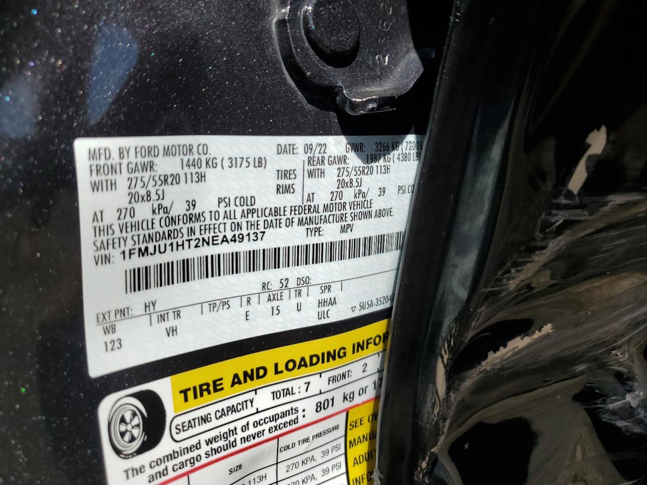 1FMJU1HT2NEA49137 2022 Ford Expedition Xlt