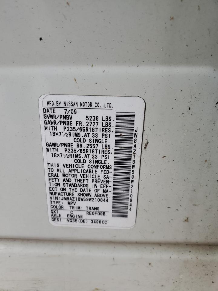 JN8AZ18W59W210844 2009 Nissan Murano S