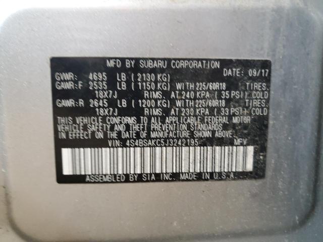 2018 Subaru Outback 2.5I Limited VIN: 4S4BSAKC5J3242195 Lot: 59670644