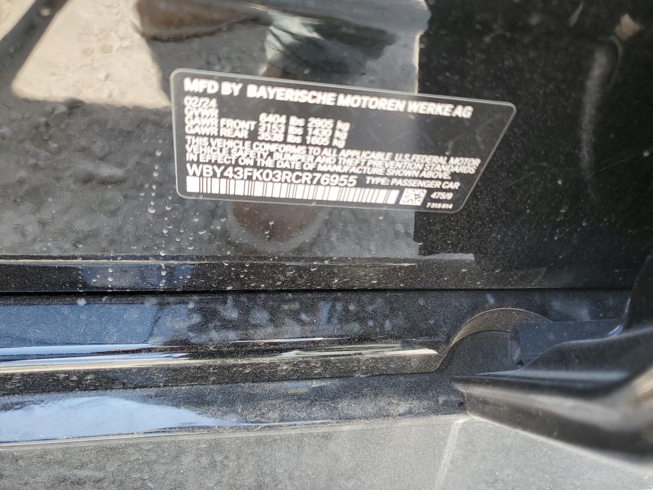 WBY43FK03RCR76955 2024 BMW I5 M60