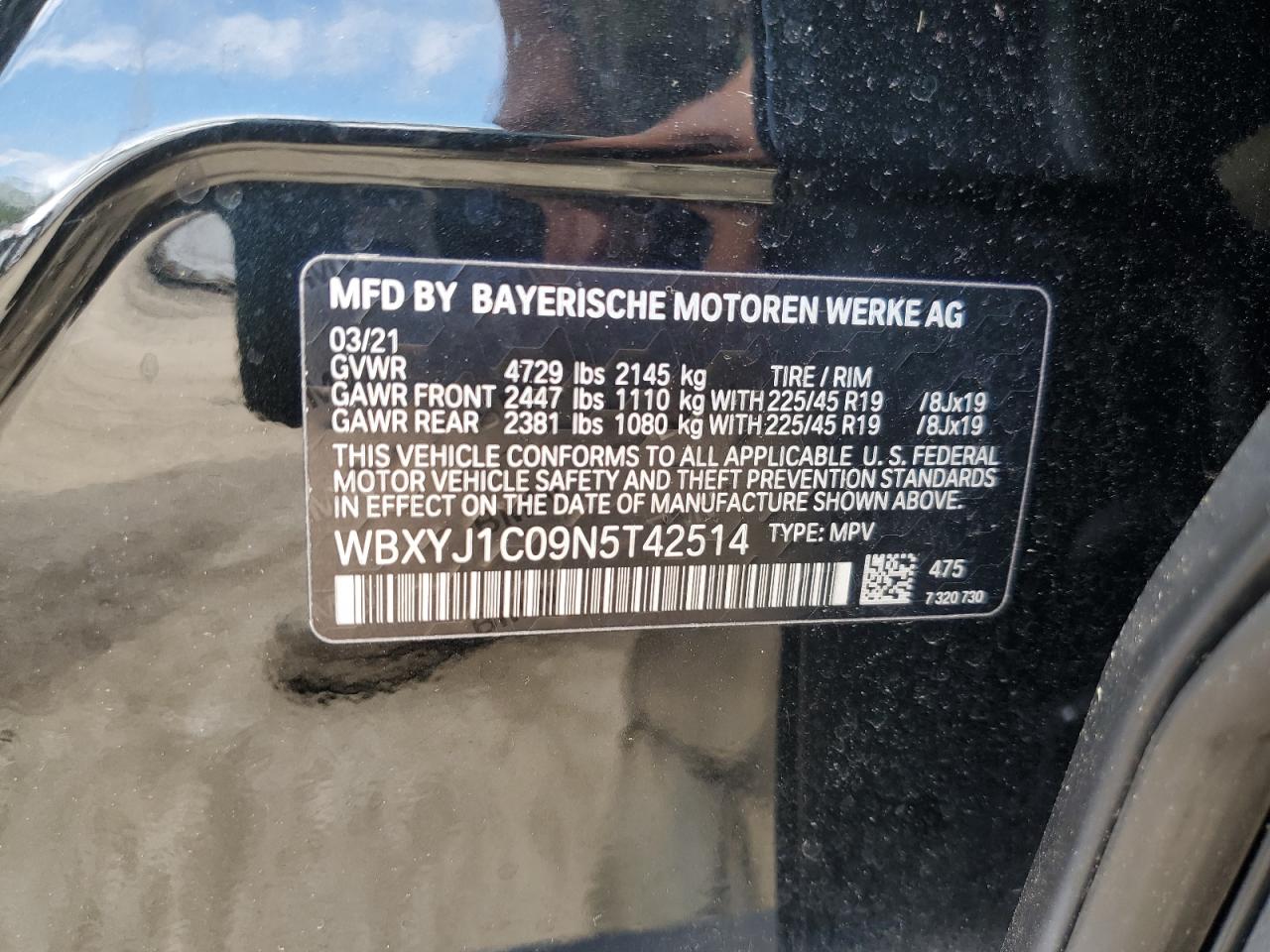 WBXYJ1C09N5T42514 2022 BMW X2 xDrive28I