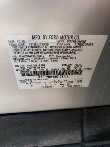 2011 Ford Taurus Sel VIN: 1FAHP2HW1BG138116 Lot: 57848634