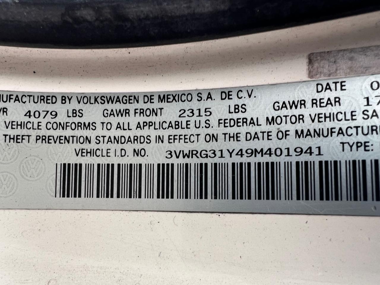 3VWRG31Y49M401941 2009 Volkswagen New Beetle S