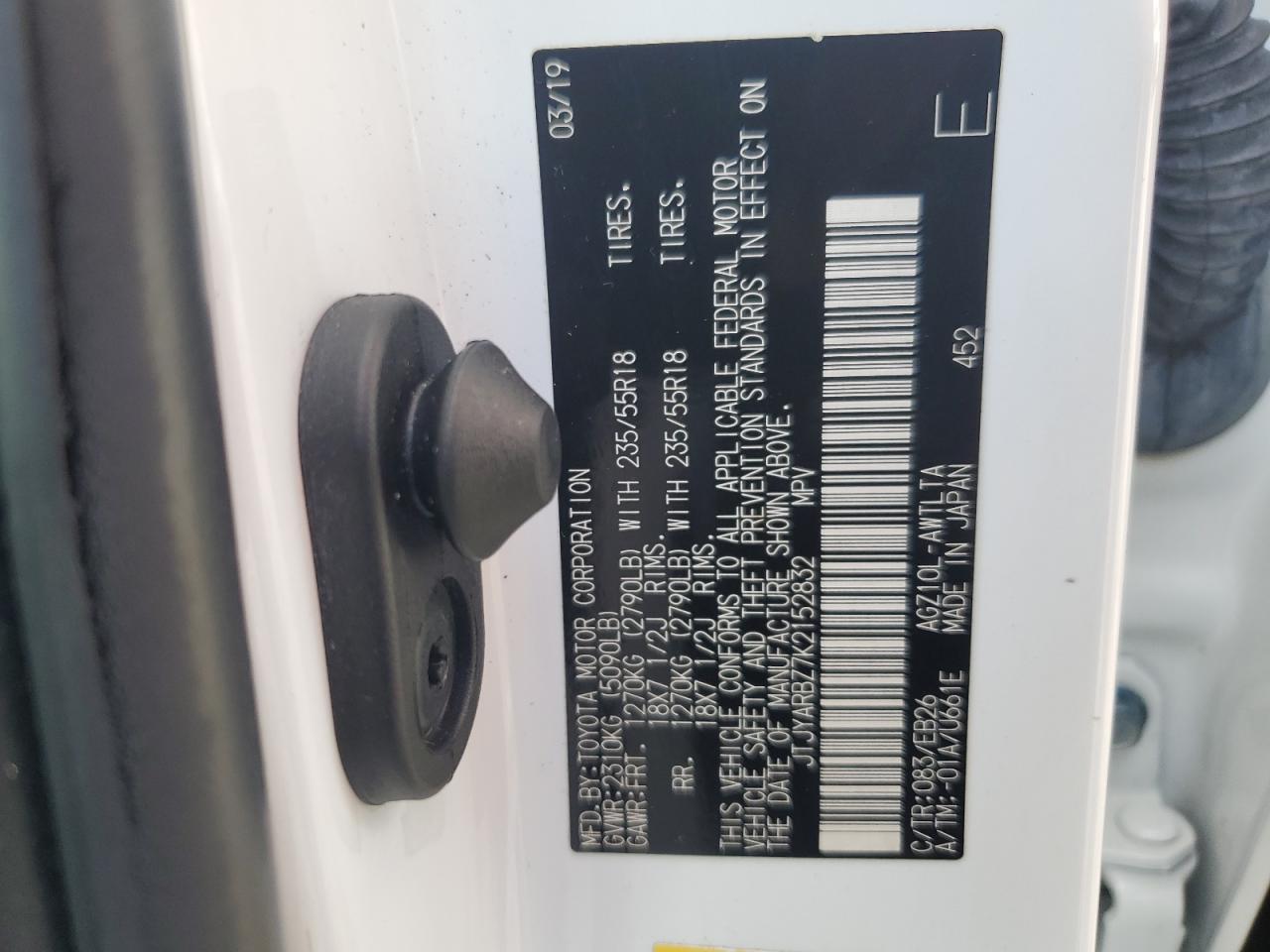 JTJYARBZ7K2152832 2019 Lexus Nx 300 Base