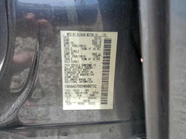 2005 Nissan Titan Xe VIN: 1N6AA07B85N566732 Lot: 59494854