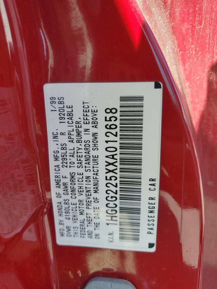 1HGCG225XXA012658 1999 Honda Accord Ex