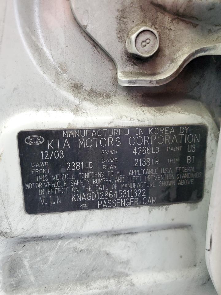 KNAGD128645311322 2004 Kia Optima Lx