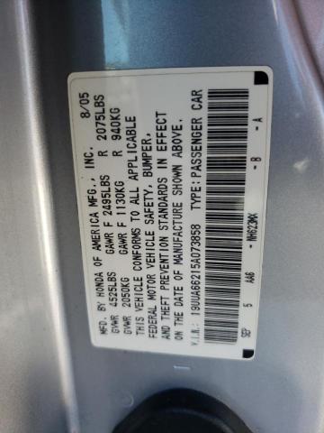 2005 Acura Tl VIN: 19UUA66215A073858 Lot: 58411364