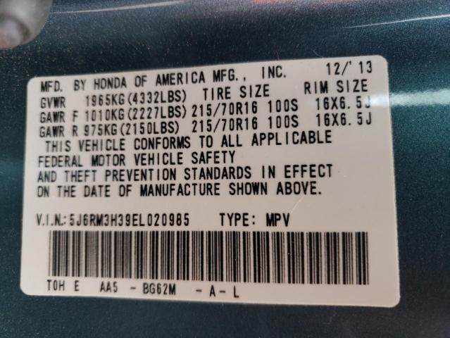 2014 Honda Cr-V Lx VIN: 5J6RM3H39EL020985 Lot: 59742764