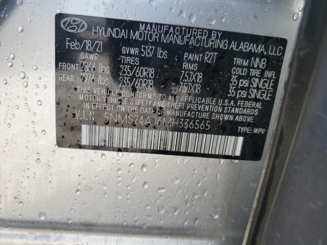 2021 Hyundai Santa Fe Sel VIN: 5NMS24AJ6MH336565 Lot: 58508924