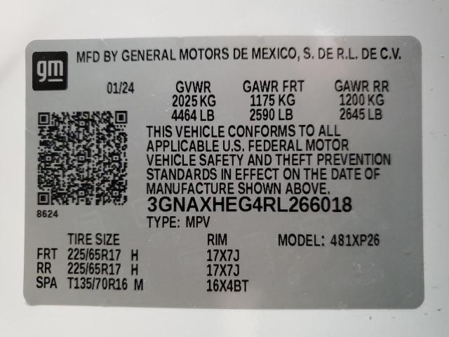 2024 Chevrolet Equinox Ls VIN: 3GNAXHEG4RL266018 Lot: 58941784