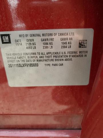 2015 Chevrolet Impala Lt VIN: 2G1115SLXF9185669 Lot: 56928884