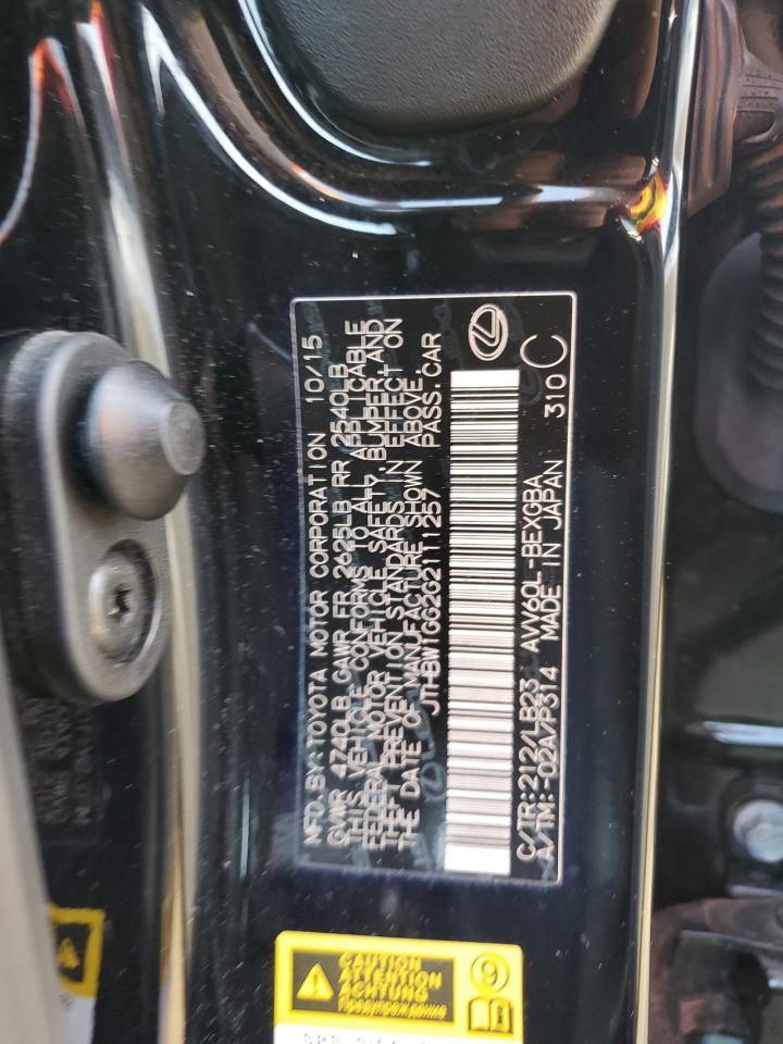 JTHBW1GG2G2111257 2016 Lexus Es 300H