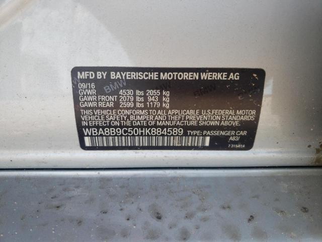 2017 BMW 330 I VIN: WBA8B9C50HK884589 Lot: 57234114