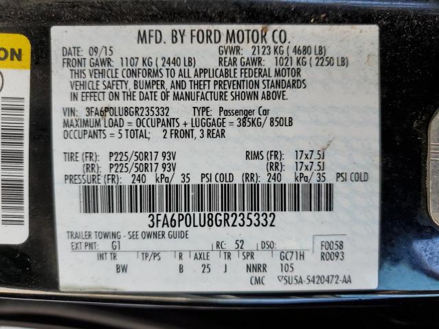 VIN 3FA6P0LU8GR235332 2016 Ford Fusion, Se Hybrid no.12