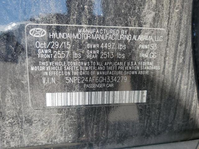 2016 Hyundai Sonata Se VIN: 5NPE24AF6GH334279 Lot: 57950344