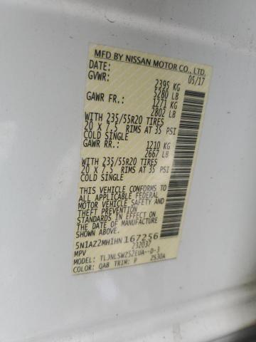 2017 Nissan Murano S VIN: 5N1AZ2MH1HN167256 Lot: 57223224