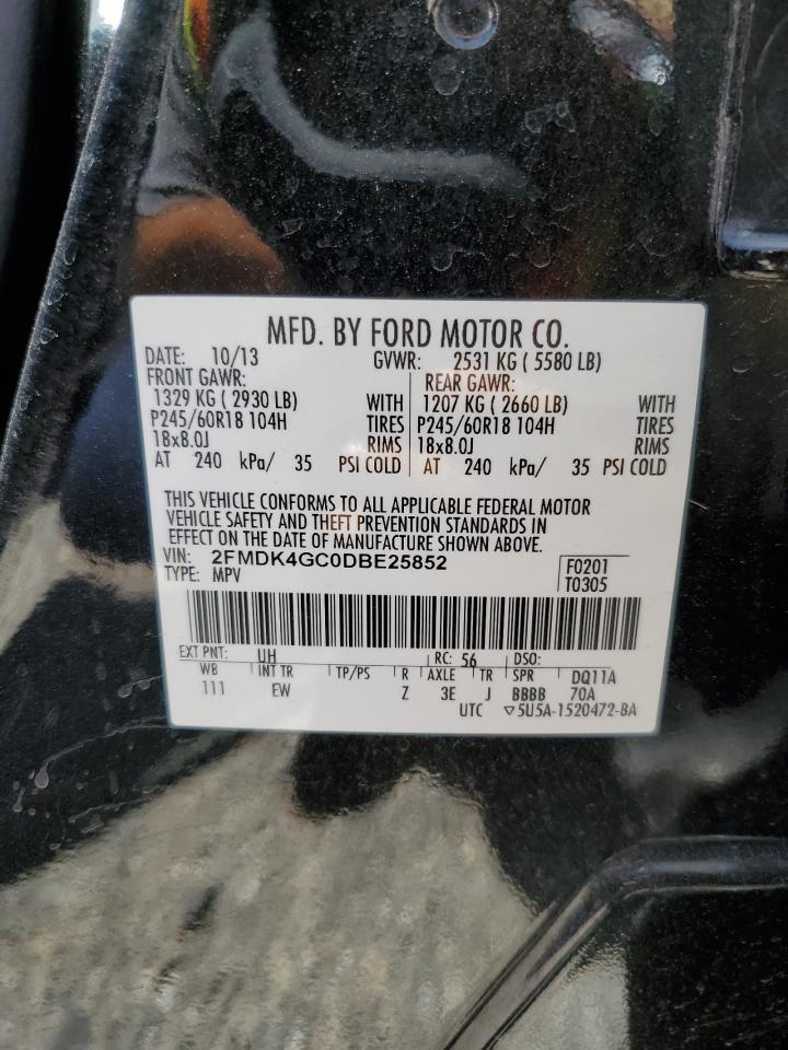 2FMDK4GC0DBE25852 2013 Ford Edge Se