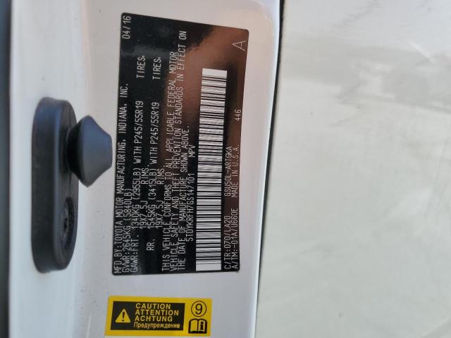 2016 Toyota Highlander Limited VIN: 5TDYKRFH7GS147101 Lot: 58779174