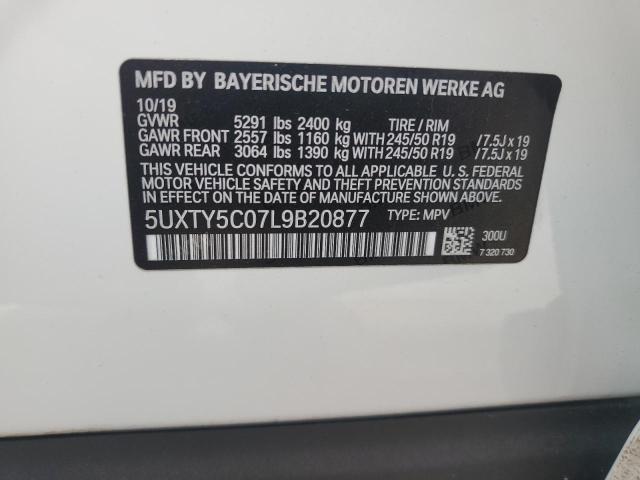 2020 BMW X3 xDrive30I VIN: 5UXTY5C07L9B20877 Lot: 57461364