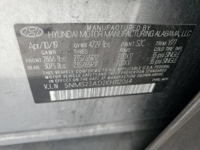 VIN 5NMS23AD2KH112064 2019 HYUNDAI SANTA FE no.14