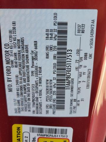 2018 Ford Mustang Gt VIN: 1FA6P8CF0J5117513 Lot: 57937264