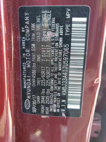 2018 Hyundai Tucson Sel VIN: KM8J33A41JU597065 Lot: 58744034