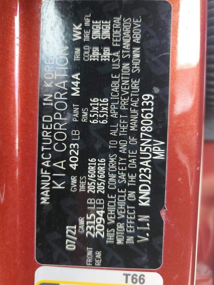 KNDJ23AU5N7806139 2022 Kia Soul Lx