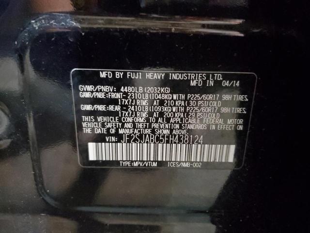 2015 Subaru Forester 2.5I VIN: JF2SJABC5FH438124 Lot: 58656564