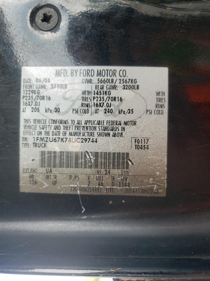 1FMZU67K74UC29744 2004 Ford Explorer Sport Trac