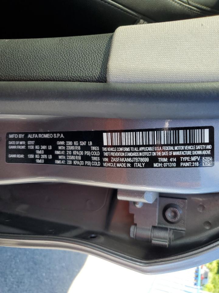 ZASFAKAN6J7B78699 2018 Alfa Romeo Stelvio