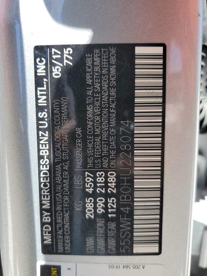 55SWF4JB0HU228074 2017 Mercedes-Benz C 300