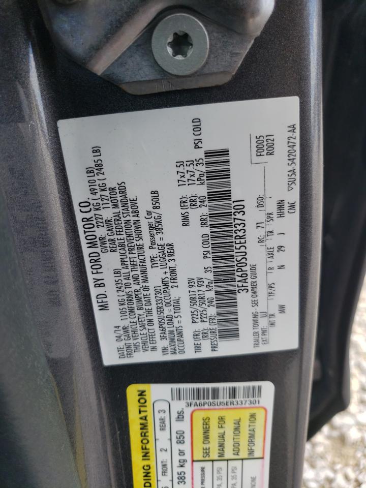 3FA6P0SU5ER337301 2014 Ford Fusion Titanium Phev