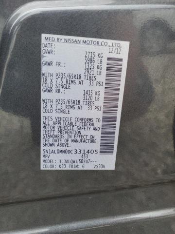 2013 Infiniti Jx35 VIN: 5N1AL0MN0DC331405 Lot: 59638184