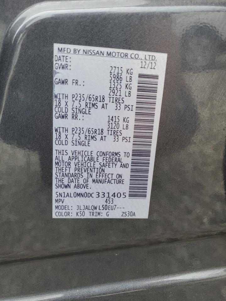 5N1AL0MN0DC331405 2013 Infiniti Jx35