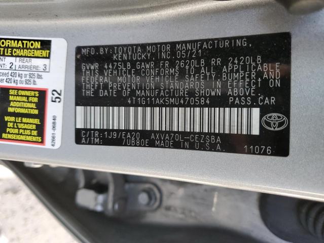 VIN 4T1G11AK5MU470584 2021 Toyota Camry, SE no.13