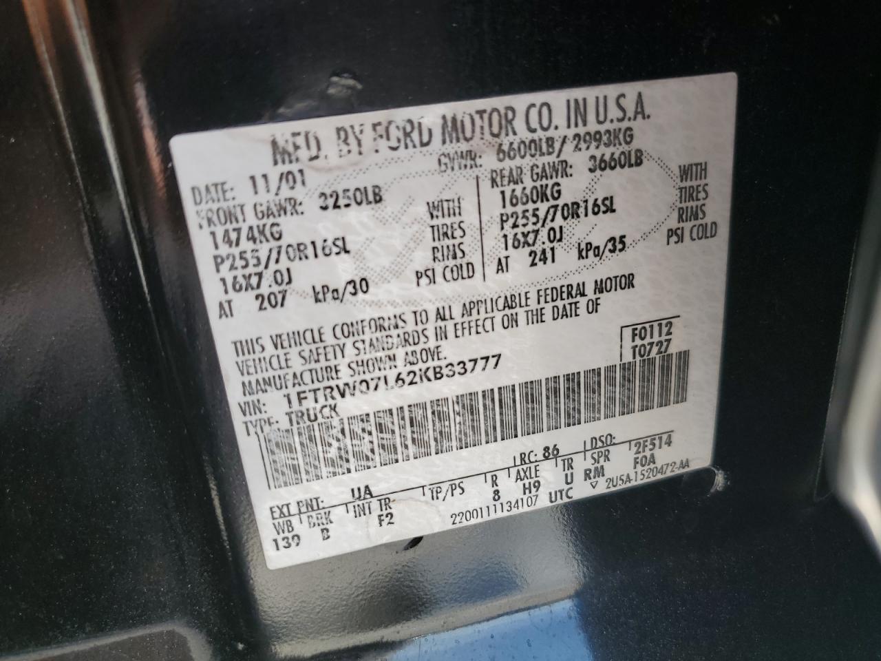 1FTRW07L62KB33777 2002 Ford F150 Supercrew