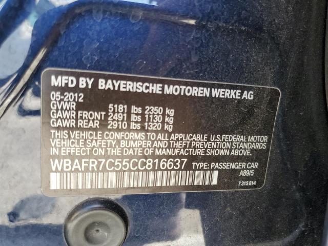 2012 BMW 535 I VIN: WBAFR7C55CC816637 Lot: 61053614