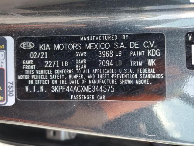2021 Kia Forte Gt VIN: 3KPF44ACXME344575 Lot: 59314114