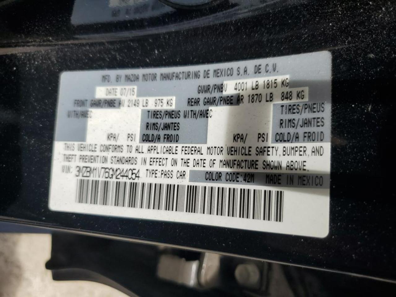 3MZBM1V76GM244054 2016 Mazda 3 Touring