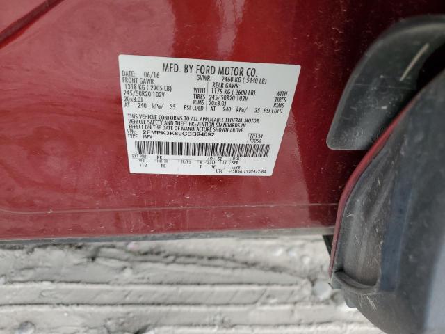 2016 Ford Edge Titanium VIN: 2FMPK3K89GBB94092 Lot: 60746924