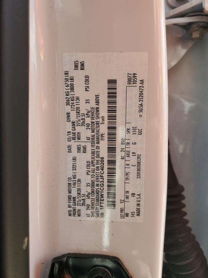 1FTEW1CG3JFC40208 2018 Ford F150 Supercrew