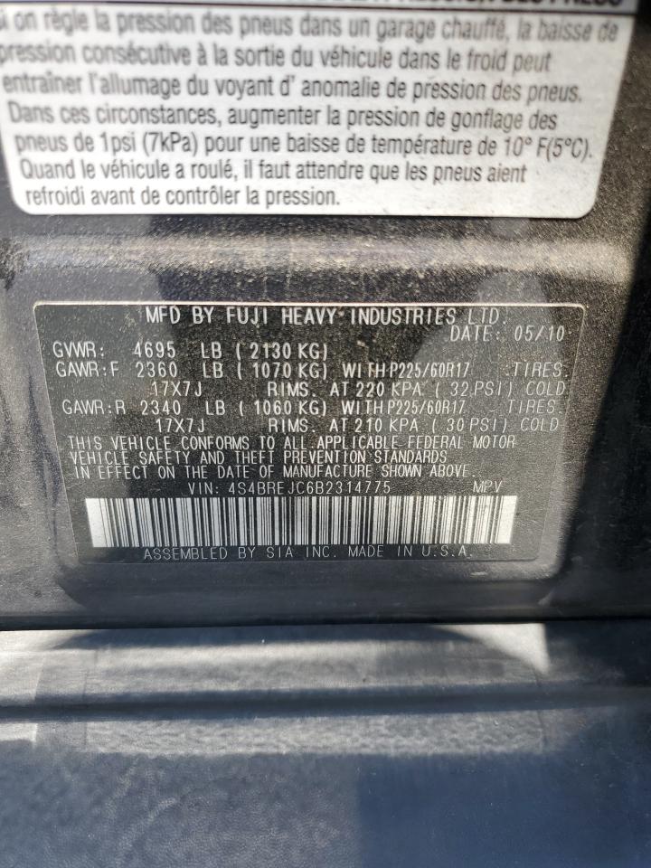 4S4BREJC6B2314775 2011 Subaru Outback 3.6R Limited