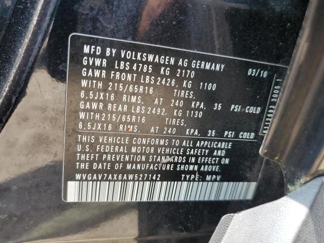 2010 Volkswagen Tiguan S VIN: WVGAV7AX6AW527142 Lot: 59585084