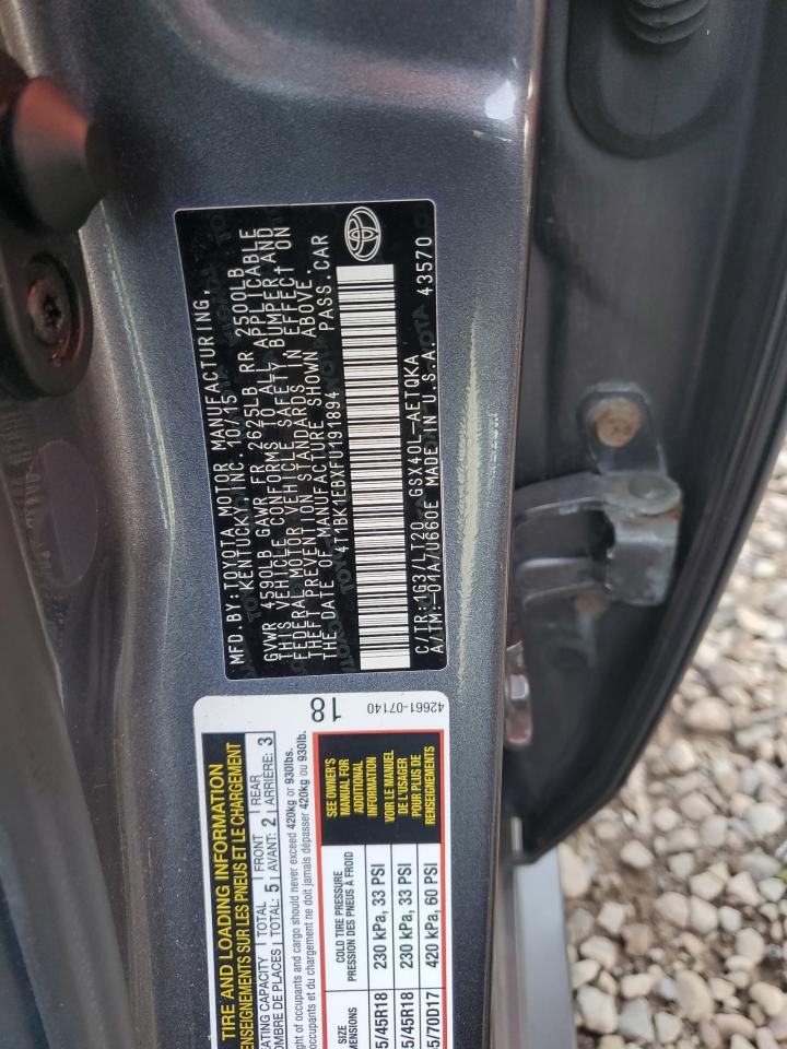 4T1BK1EBXFU191894 2015 Toyota Avalon Xle