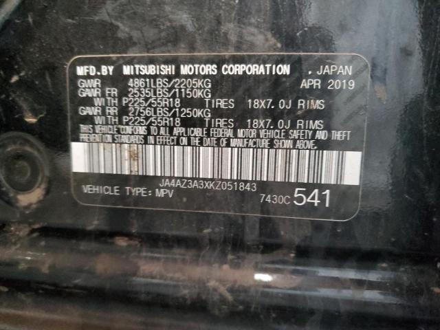 2019 Mitsubishi Outlander Se VIN: JA4AZ3A3XKZ051843 Lot: 57712294