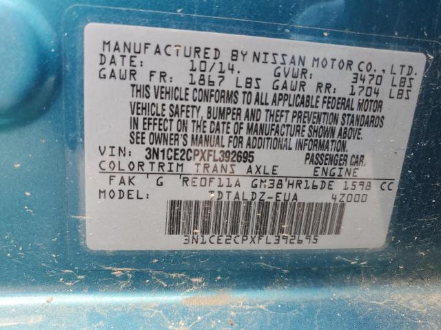 2015 Nissan Versa Note S VIN: 3N1CE2CPXFL392695 Lot: 57856794